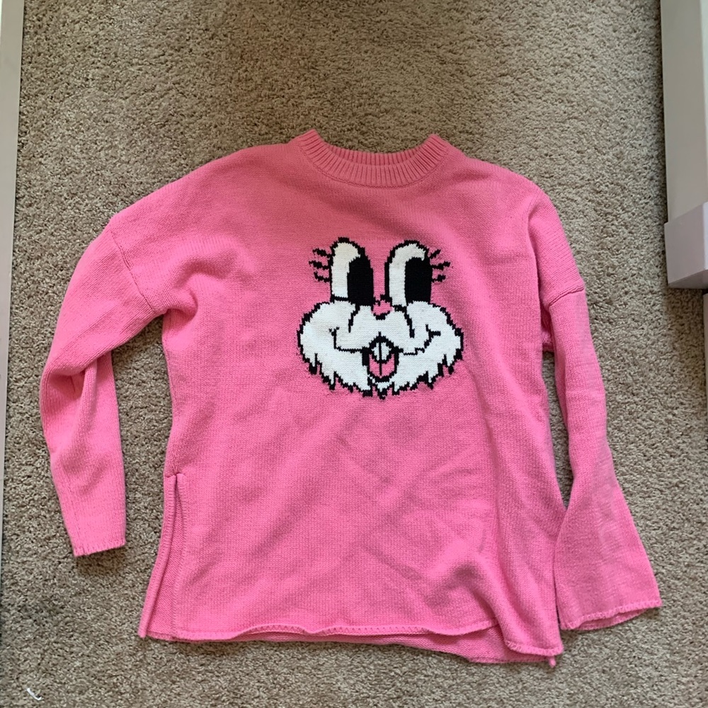 Lazy Oaf Pink Bunny Crewneck Sweater
